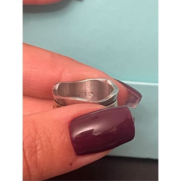 Spinner Ring Sterling Silver & Gold - Picture 4 of 5